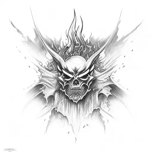 fire, chaos, sinister, evil, feared tattoo design idea