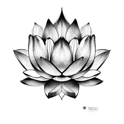 lotus flower mixed with tulip tattoo design idea