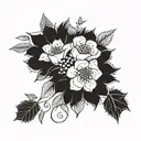 October birth flower bouquet tattoo design idea