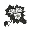 October birth flower bouquet tattoo design idea