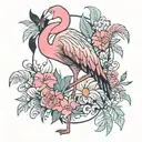 flamingo surrounded tattoo design idea