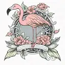 flamingo surrounded tattoo design idea