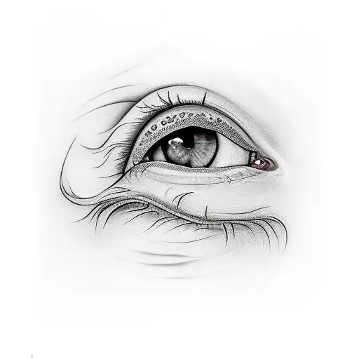 dark with red eyes tattoo design idea