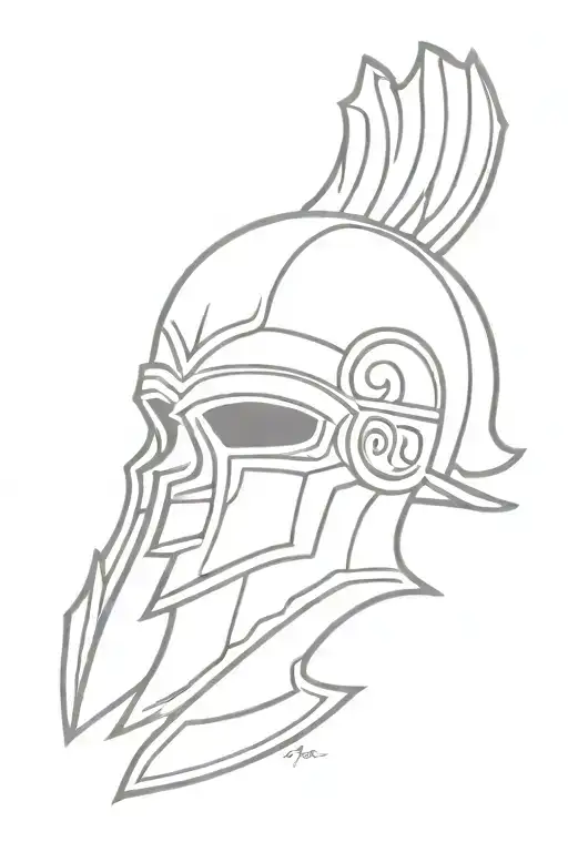 gladiator helmet tattoo design idea