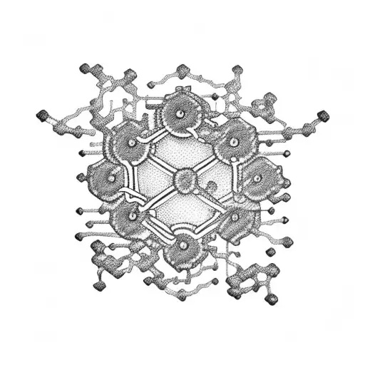 Microscopic view of a beer molecule tattoo design idea