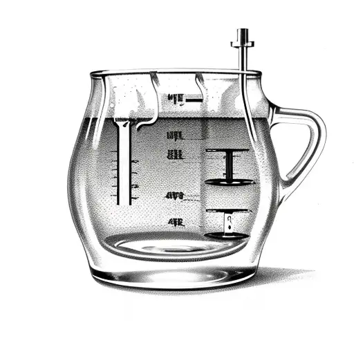 Laboratory equipment arranged in a beer mug shape tattoo design idea