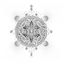 Microscopic view of a beer molecule tattoo design idea