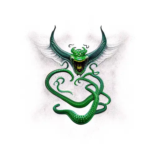 slytherin snake tattoo design idea