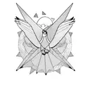 Flying bird and a moon tattoo design idea