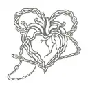 chained real heart tattoo design idea