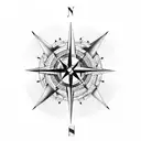 compass mountain flight tattoo design idea