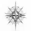 compass mountain flight tattoo design idea