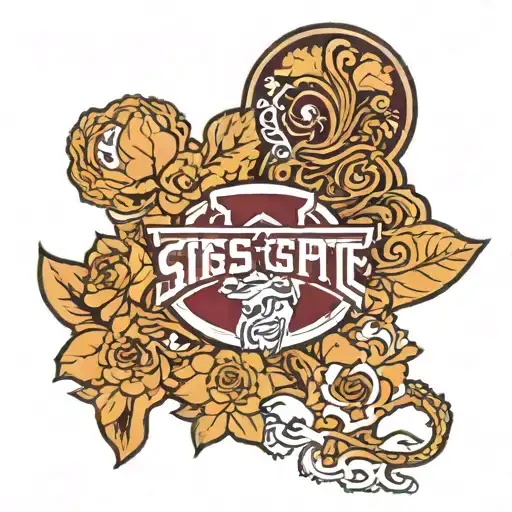 Mississippi state outline tattoo design idea
