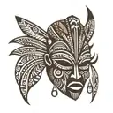 African tribal mask tattoo design idea