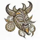 African tribal mask tattoo design idea