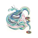 snake with scales and shading  tattoo design idea