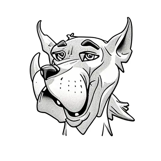 scooby doo with monsters around him tattoo design idea