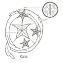 postage stamp including CA on top left and sand dollar in the middle tattoo design idea