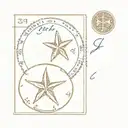 postage stamp including CA on top left and sand dollar in the middle tattoo design idea