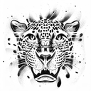 Leopard showing teeth tattoo design idea