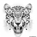 Leopard showing teeth tattoo design idea
