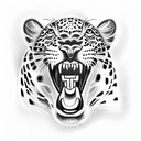 Leopard showing teeth tattoo design idea