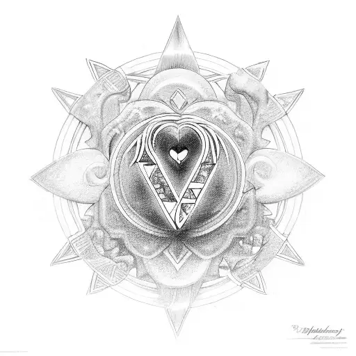 A mystical symbol representing love and knowledge tattoo design idea