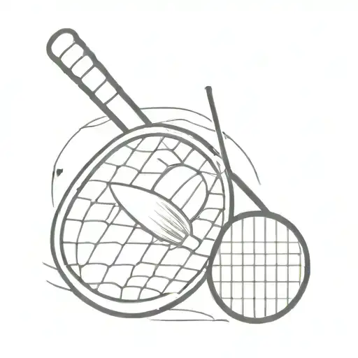badminton racket and shuttlecock tattoo design idea