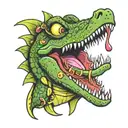 crocodile lollipop tattoo design idea
