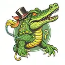 crocodile lollipop tattoo design idea