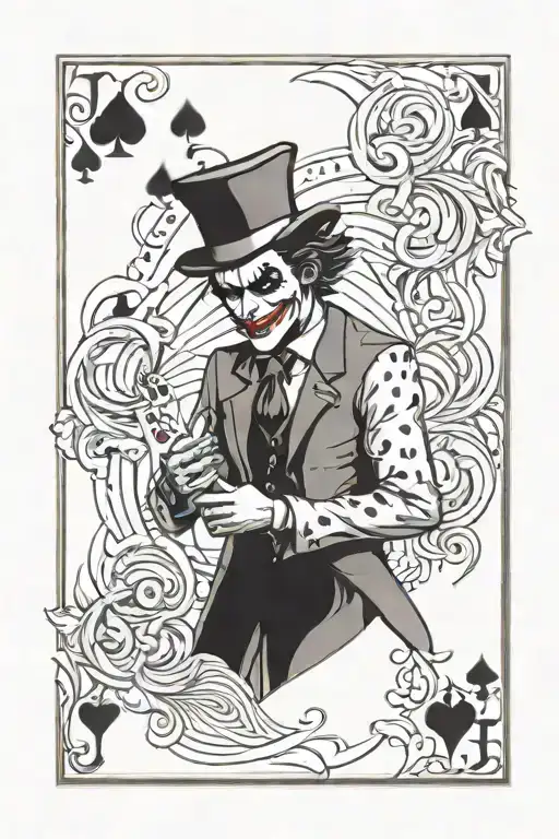 joker playing card tattoo design idea