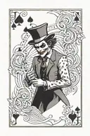 joker playing card tattoo design idea