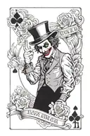 joker playing card tattoo design idea