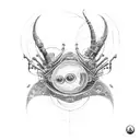 An alien creature inspired by sci-fi movies tattoo design idea