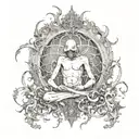 despair, emptiness, deus tattoo design idea