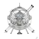 A tattoo of a carousel horse intertwined with fitness equipment and camera gear, representing the client's diverse occupations tattoo design idea