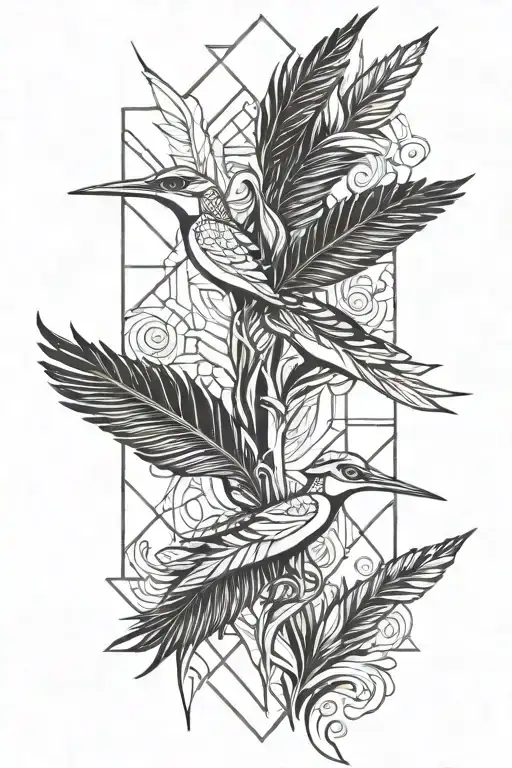 bird of paradise port hell tattoo design idea