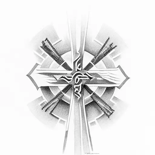 Christian Cross with October 9, 1972 to November 3, 2019 tattoo design idea