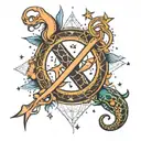 cancer pisces libra with constellation intertwined tattoo design idea