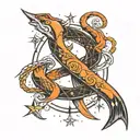 cancer pisces libra with constellation intertwined tattoo design idea