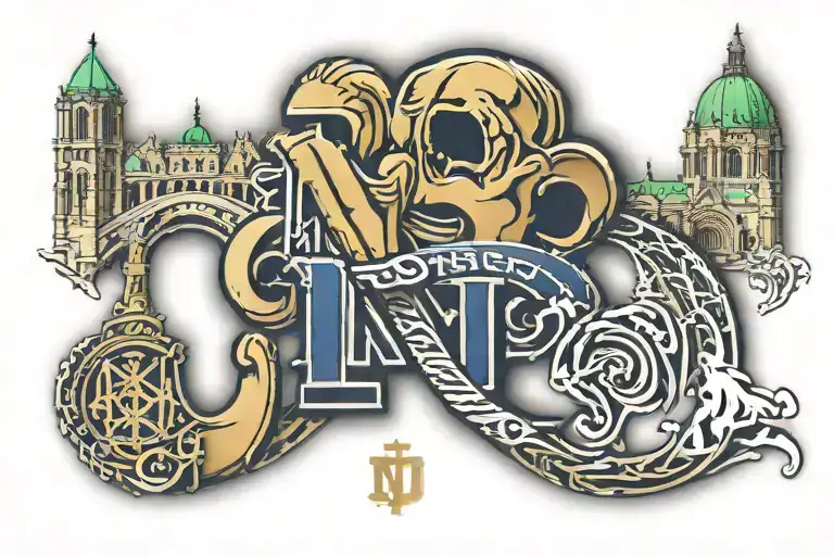notre dame fighting Irish tattoo design idea