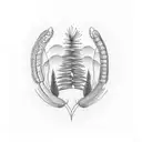 Combine the Saskatchewan landscape with foxtail barley in a minimalist style tattoo design idea