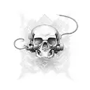 death in square frame tattoo design idea