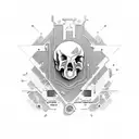 death in square frame tattoo design idea