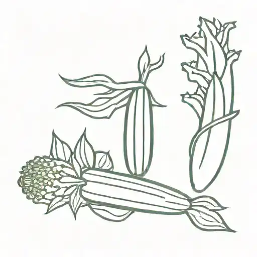 cucumber trident surrounded tattoo design idea