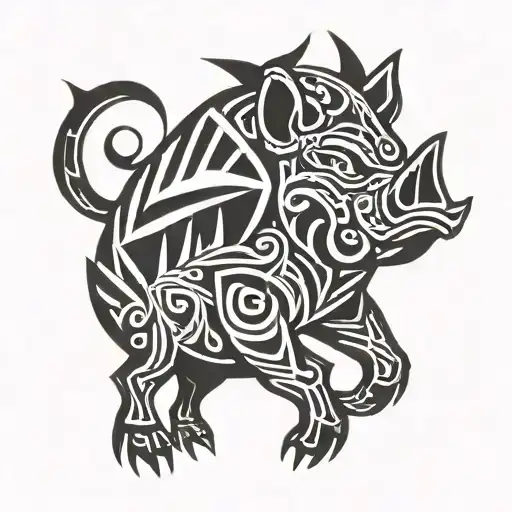 war pig tattoo design idea
