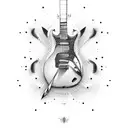 Electric guitar tattoo design idea