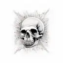 smile now cry later skulls tattoo design idea