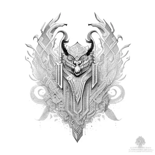 ancient Polish sholder armor  tattoo design idea