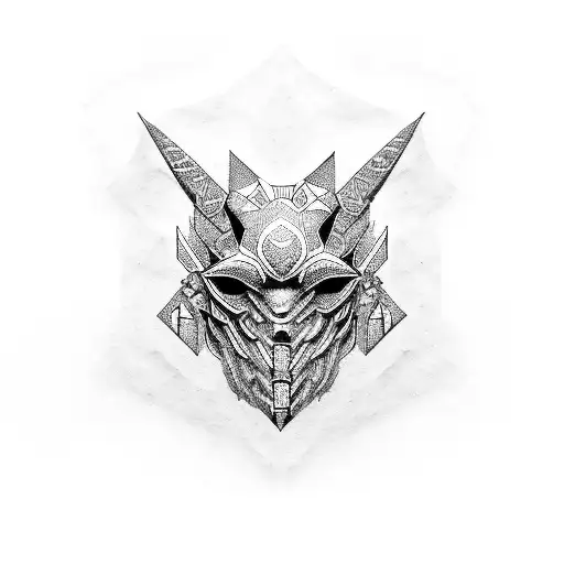 cyber tribal Sigilism tattoo design idea